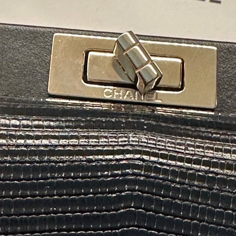 Chanel bag evening, box exotic lizard last exotic collection made FULL SET Rare